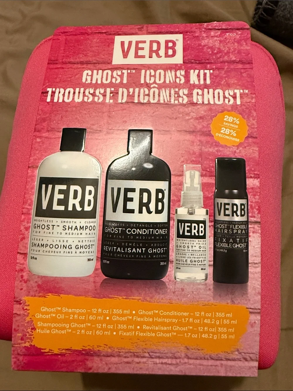 UnisexVERB Haircare Ghost Icons Kit - Pink bag NWT
